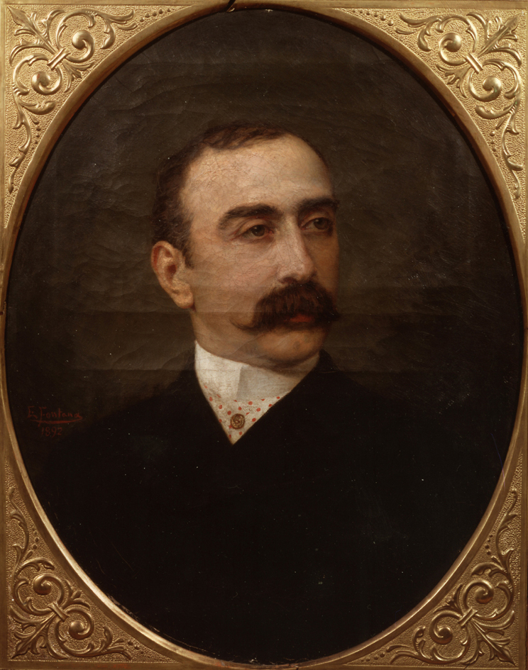 Edoardo Sonzogno in un ritratto esposto al Museo Teatrale alla Scala